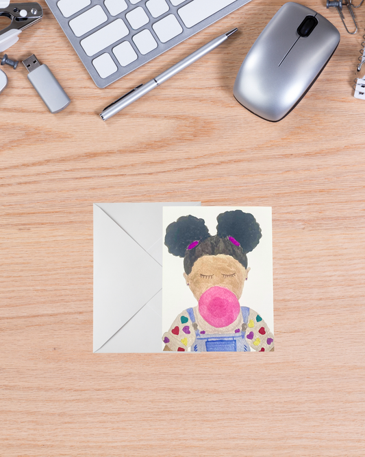 Bubble Gum Girl Notecard