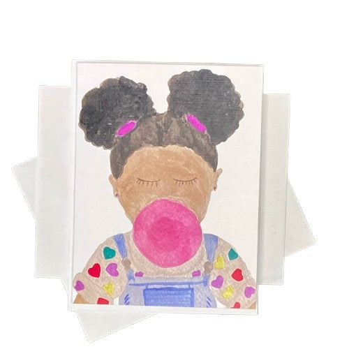 Bubble Gum Girl Notecard